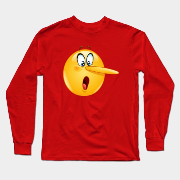 Lying Face Emoji Long Sleeve T-Shirt by DigiToonsTreasures